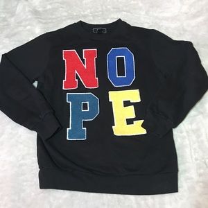 Forever 21 Men’s NOPE Sweater Small Black Patch